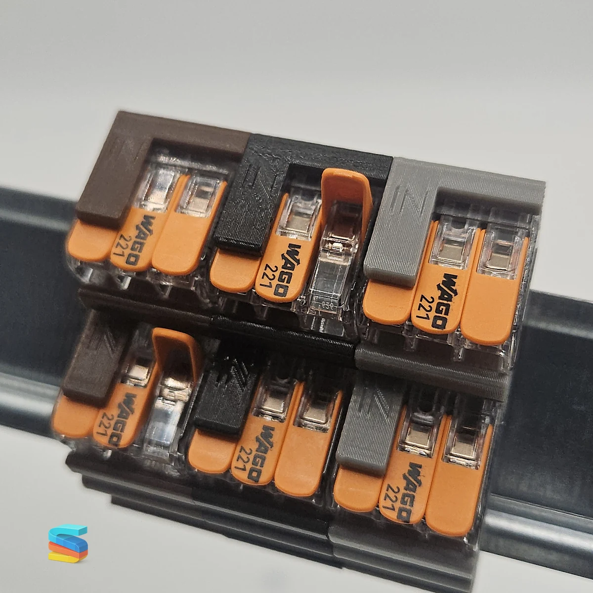 Set 3L mit farbcodierten WAGO Haltern